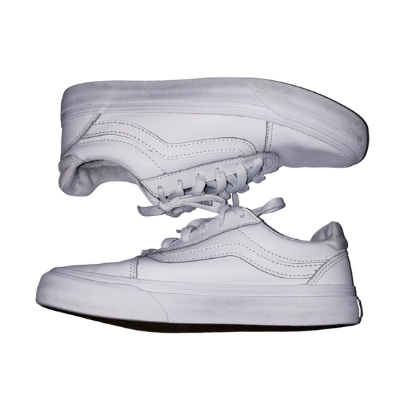 Vans Shoes - Vans Old Skool White Leather Sneakers